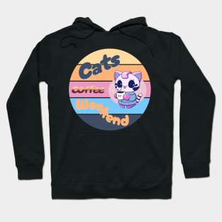 Cats coffee weekend Cute Design V5 Hoodie